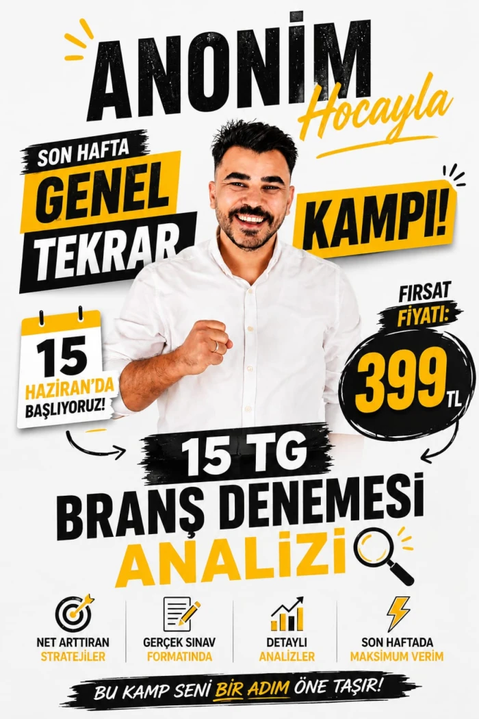 2026 -  TG DENEMELERİ - 15 HAZİRANDA BAŞLAYACAK